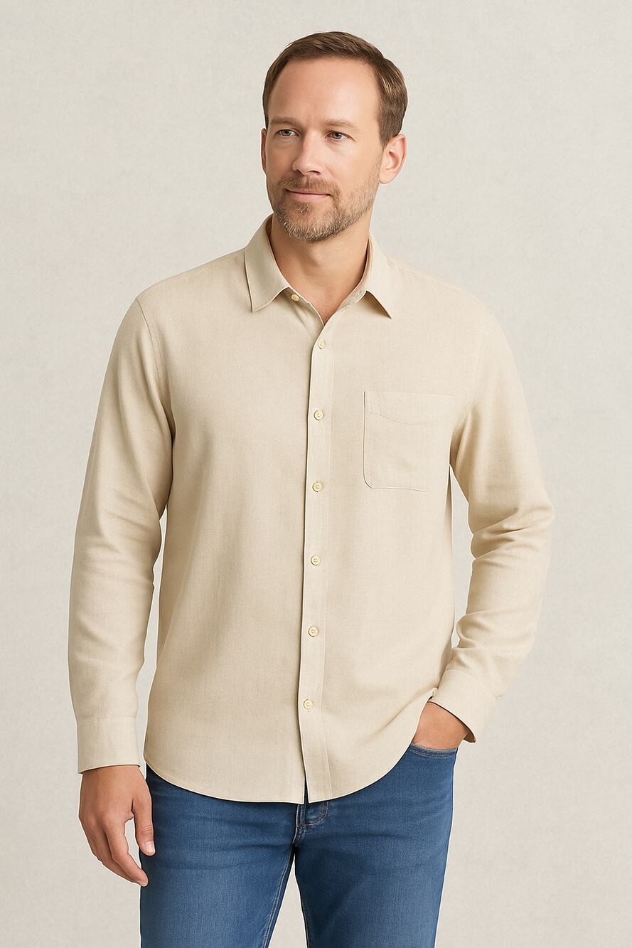 Tommy Bahama Men’s Linen Shirt XL Beige Button Front Relaxed Coastal